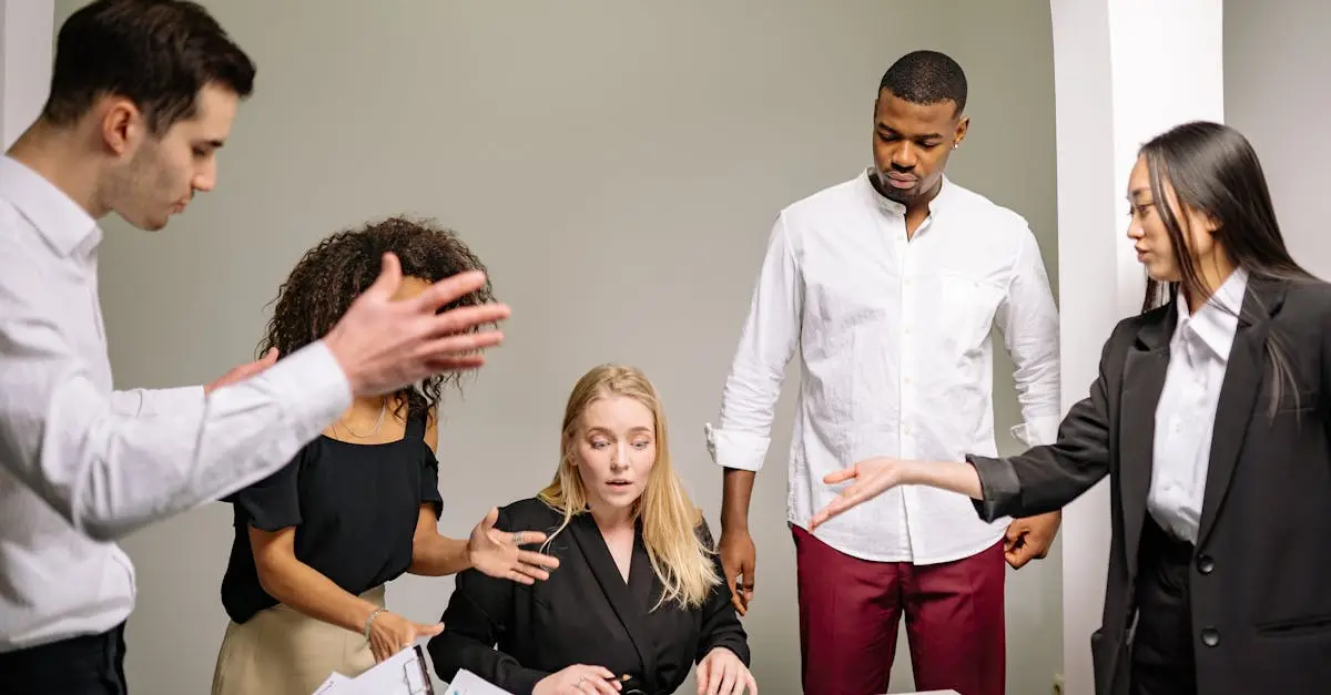 Team discusses communication styles during meeting