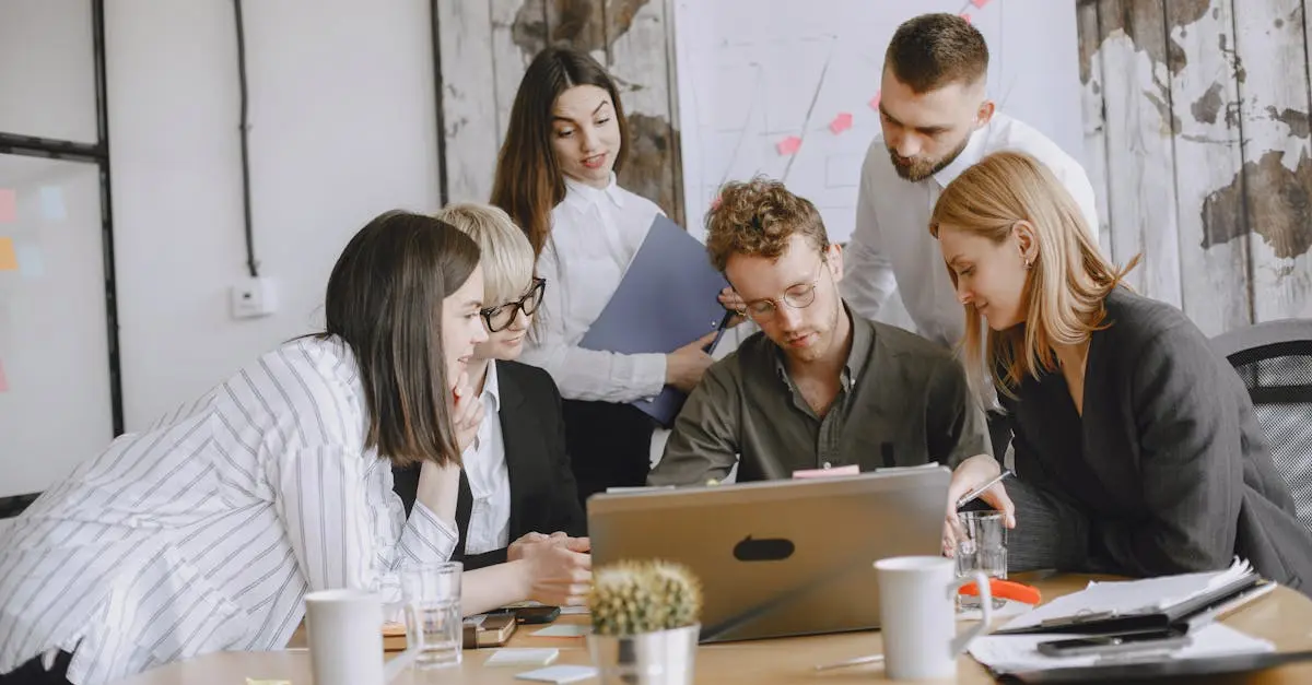 Team working together under servant leadership