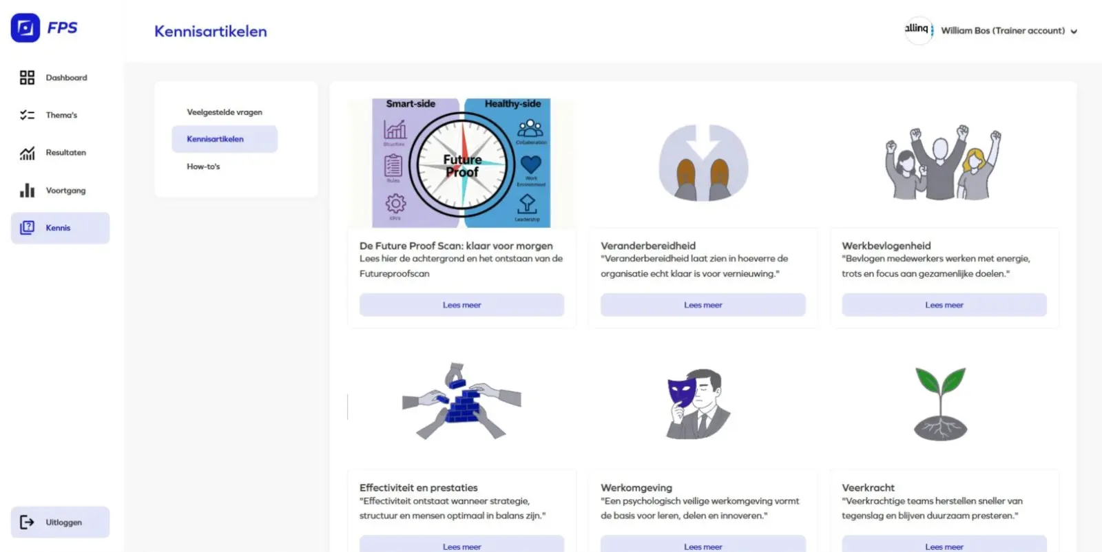 Kennisbank van de Future Proof Scan met artikelen per thema