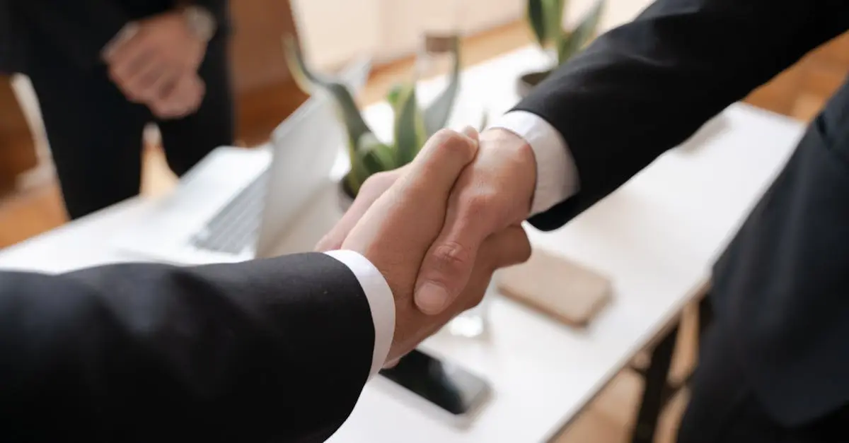 Professionals negotiate at the meeting table